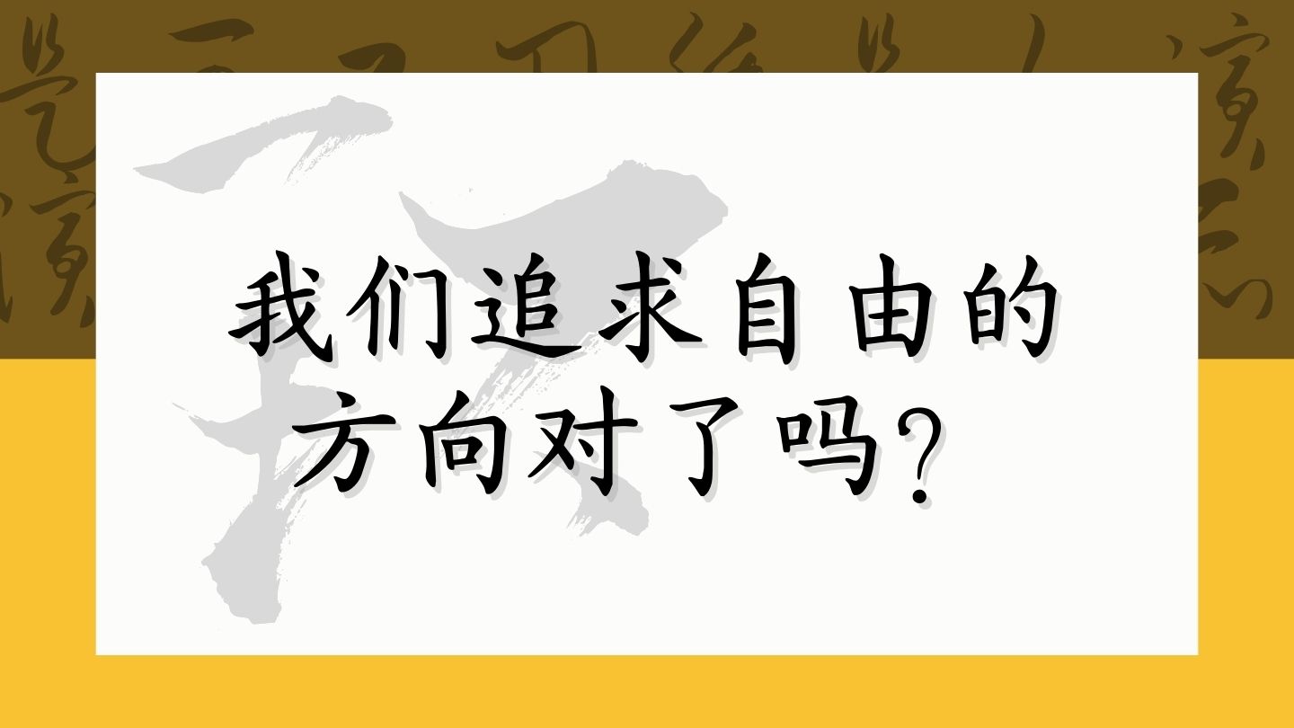 我们追求自由的方向对了吗？